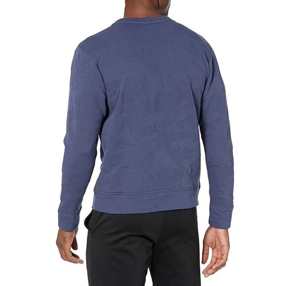 Champion Men's Classic Blue Textured Sports Layering Crew Sweatshirt Size S - Picture 2 of 3